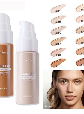 1PCS 12 Color Liquid Foundation Powder Is Light And Delicate