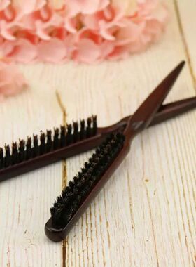 Salon Teasing Back Hair Brushes Boar Bristle Wood Slim Line