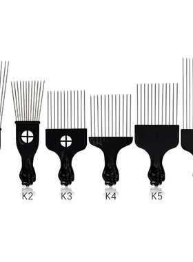 Barber Hair Styling Afro Comb Plastic Handle Metal Tooth Hai