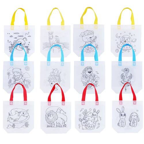 DIY Graffiti Bags with Coloring Marker Painting Non-Woven Gi - 图3