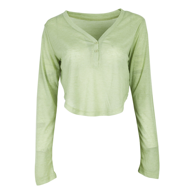 奔跑吧卡卡长袖T恤女v领健身衣罩衫瑜伽服短款运动上衣露脐健身服,淘宝优惠券,粉丝福利购,淘宝优惠卷