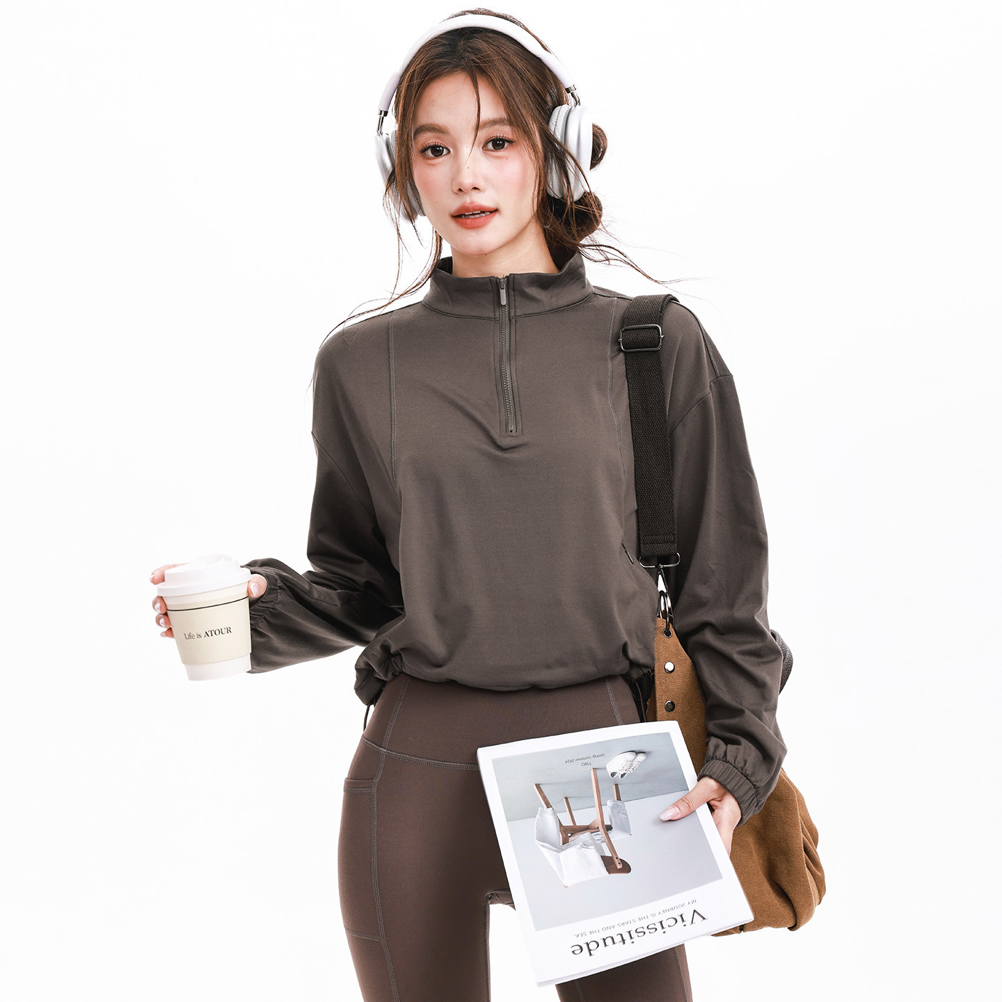 奔跑吧卡卡加绒运动卫衣女半拉链宽松瑜伽健身服上衣软糯长袖秋冬,淘宝优惠券,粉丝福利购,淘宝优惠卷