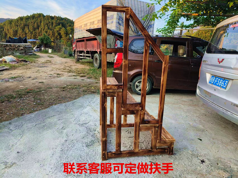 实木楼梯子台阶梯凳家用登高梯木梯加厚踏板梯可当花架鞋架卸货梯-图1