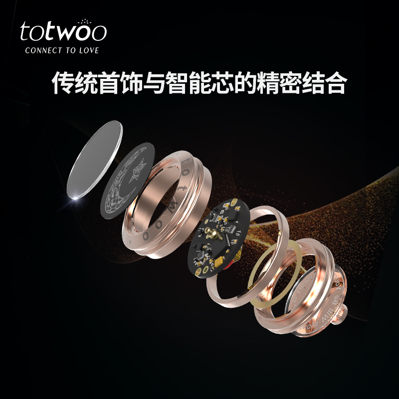 totwoo情侣手链皮绳蛇骨链智能感应互动手环异地恋原创情人节礼物 - 图1