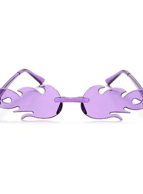 Fire Flame Sunglasses for Women Trendy Rimless Sunglasses No