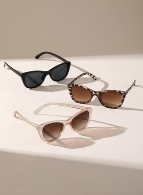 3Pc Unisex Plastic Cat-eye Shape Fashion Sunglasses For Stre