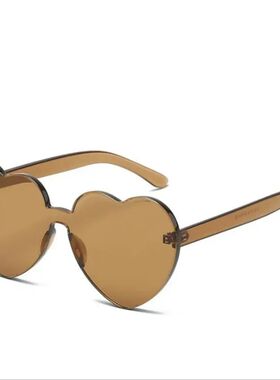 Heart Sunglasses for Women Men Rimless Eyewear UV400 Female