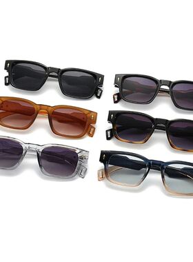 Retro Square Sunglasses Women Fashion Designer Gradient Shad