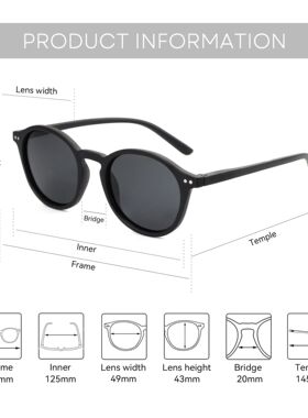 Fashion Polarized Sunglasses Men Women Designer Retro Round