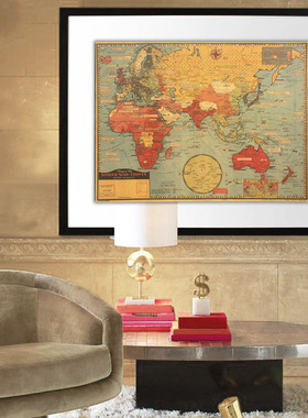 Large World Geography Map Wall Sticker Art Bedroom Home