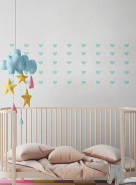 Hearts Wall Stickers Baby Girl Wall Decals for Kids Room