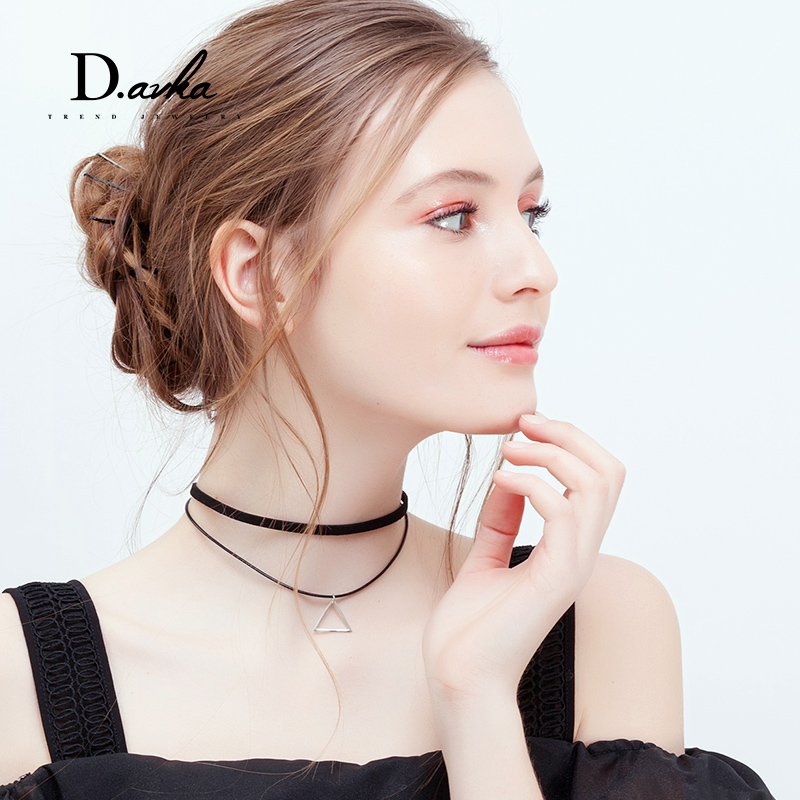 双层简约颈链 项圈韩国脖子饰品黑色锁骨链女银项链短款颈带 choker 双层简约颈链 项圈韩国脖子饰品黑色锁骨链女银项链短款颈带 choker