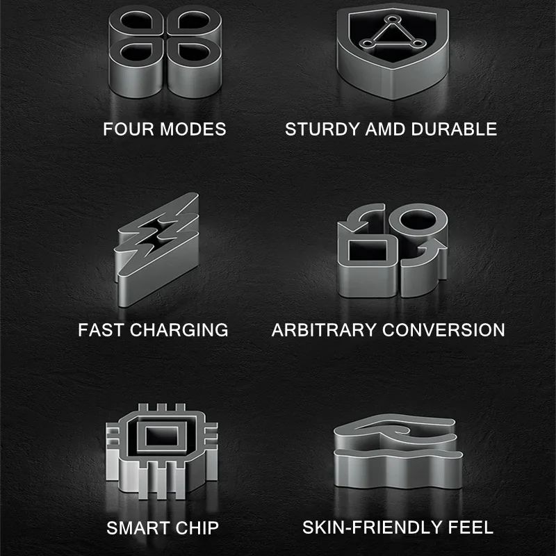 100W 4In1 USB Quick Charging Cable For IPhone Samsung Mobile Phones USB Type C Tablet Charging Cable - 图2