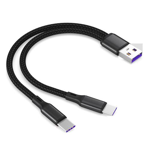 1.2m USB Charging Spliter Cable 2-in-1 Data Cord Type C Micro USB Quick Charging Cable Y Splitter 5A - 图1