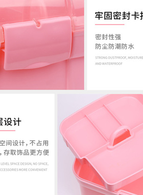 美甲工具箱大容量可放双层收纳盒