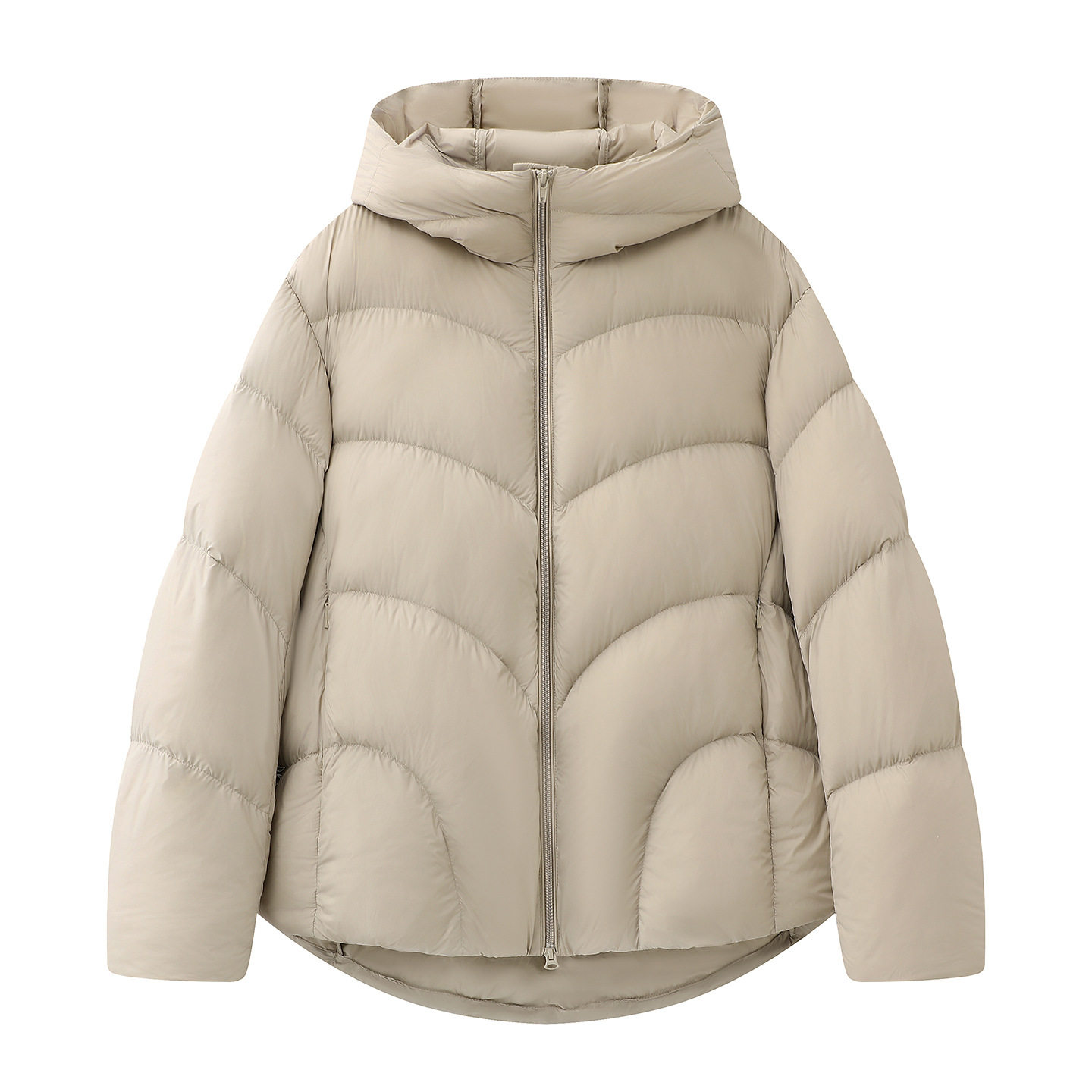 现货江南同款2025冬季新款宽松保暖泡芙连帽面包羽绒服 5P0C10440 - 图1