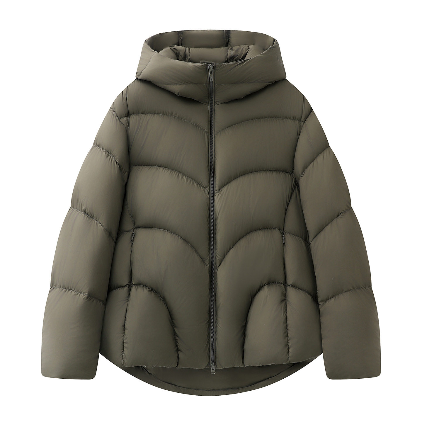 现货江南同款2025冬季新款宽松保暖泡芙连帽面包羽绒服 5P0C10440 - 图2