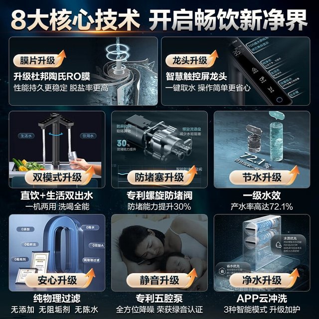 Midea Galaxy 1000gpro water purifier 0 scale inhibitor household direct drinking and heating integrated pipeline set direct drinking machine