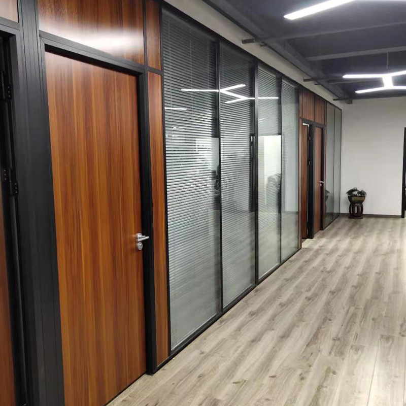 办公室玻璃隔断墙精切割半成品型材批发单玻型材铝合金双层百叶 - 图2