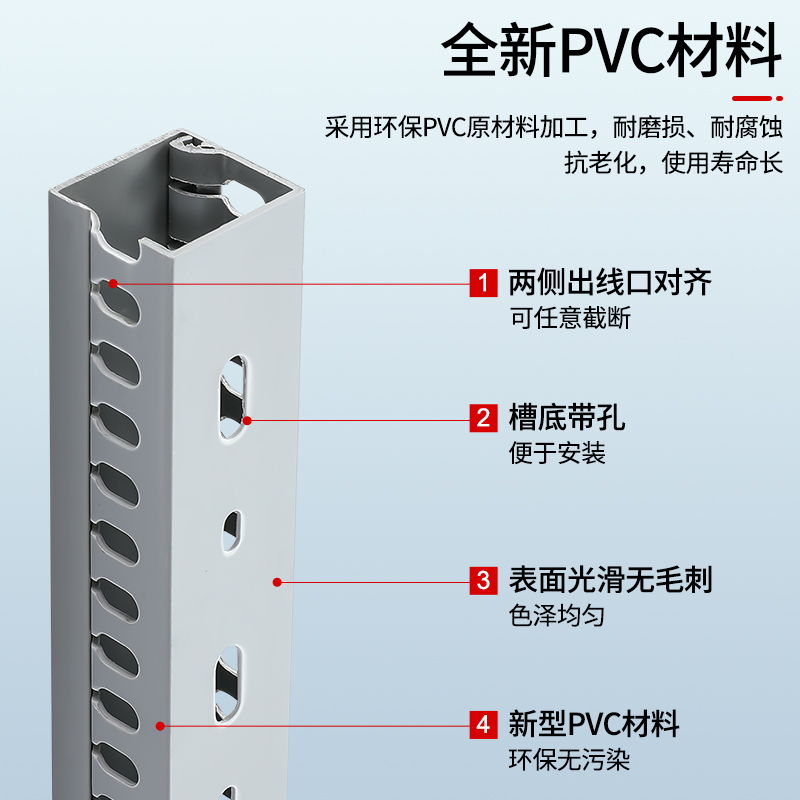 pvc线槽配线槽明装塑料阻燃行线槽配电柜电线走线神器工业理线槽