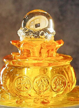 财源广进招财流水盆聚宝盆摆件金元宝客厅中式收银台开业送礼礼物