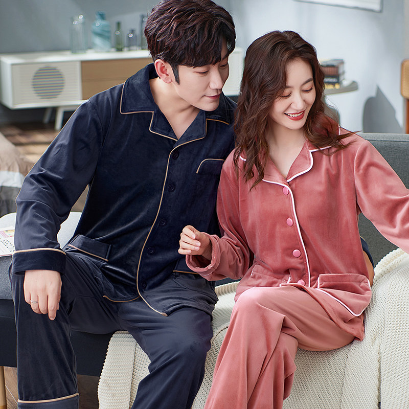 秋冬款情侣女士海岛绒男珊瑚绒睡衣 顿尼科睡衣/家居服套装