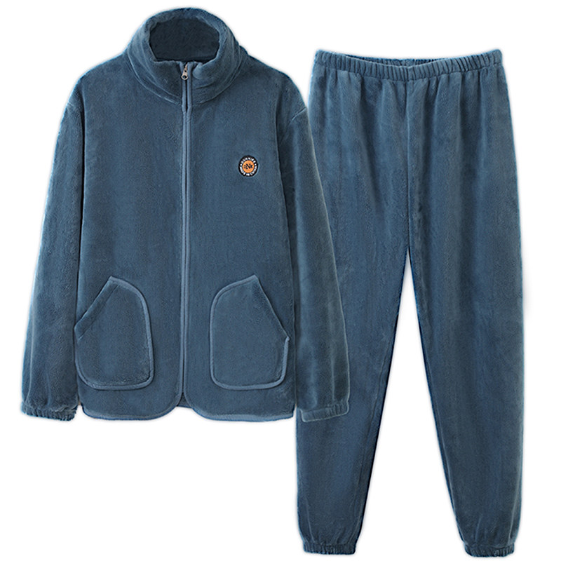 加厚加绒珊瑚绒男款长袖保暖睡衣套装2025年新款法兰绒男士家居服,淘宝优惠券,粉丝福利购,淘宝优惠卷