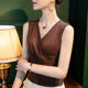 Summer pure cotton base shirt sleeveless Korean style shirt vest