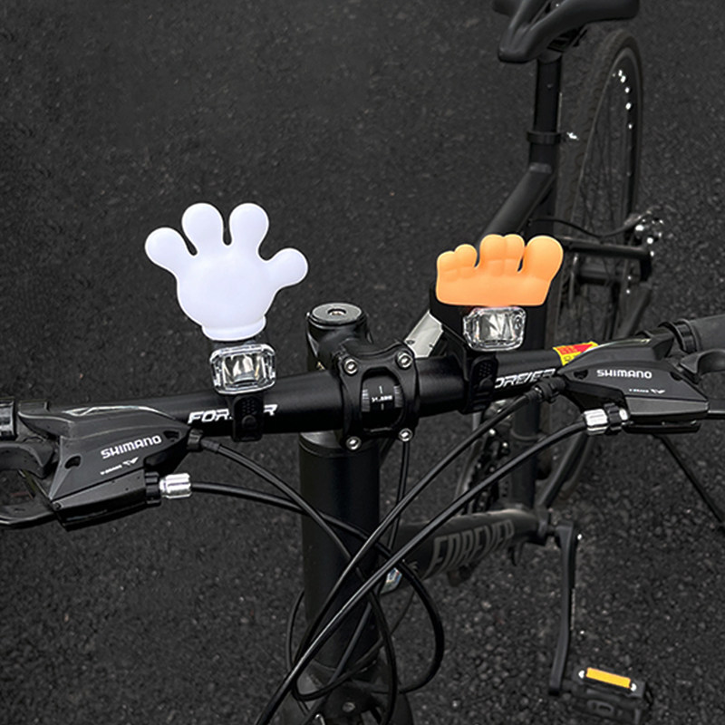 搞怪仿米奇手自行车前灯儿童骑行充电强灯光照明防水夜骑山地车灯,淘宝优惠券,粉丝福利购,淘宝优惠卷