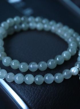 天然多圈手串和田玉烟紫双层手链