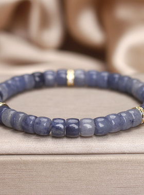 天然蓝玉髓算盘珠手链女款