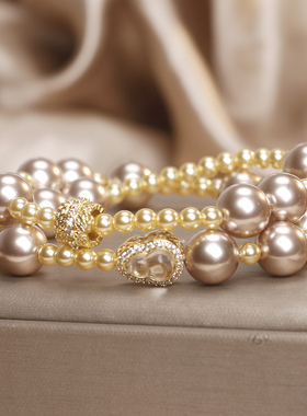 香槟珍珠多层葫芦转运手链