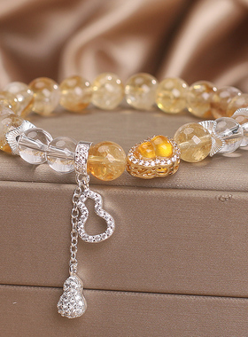 天然黄塔晶轻奢小众葫芦手串女