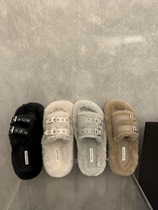 (Kiki Home) Design Sensation Small Crowdsourced Gentle Sweater Shoes Outwear Slippers Woman 2023 Fall Lefoe Shoe Girl