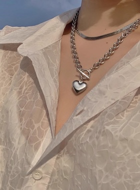 不掉色项链钛钢ins冷淡风锁骨链