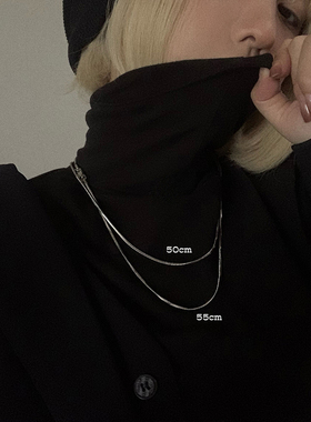 气质极简蛇骨链项链女