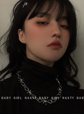 ins钛钢欧美朋克荆棘项链