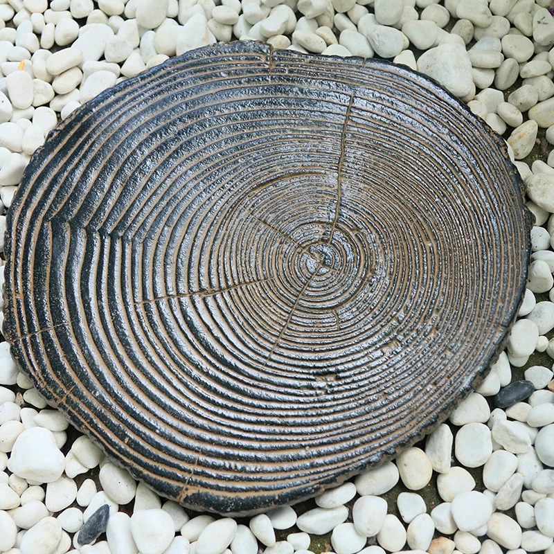 户外圆形木纹脚踏石新中式民宿庭院花园院子装饰造景踏步石汀步石 - 图2