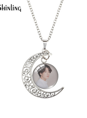 BTS 防弹少年团 月亮时光宝石项链 欧美ebay速卖通时尚锁骨链