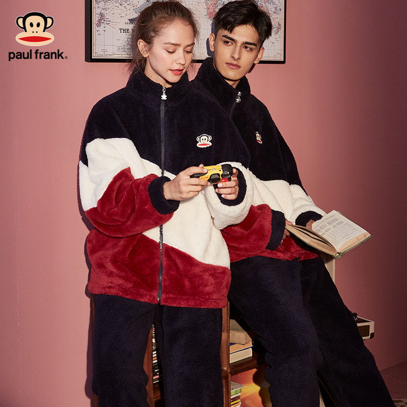 大嘴猴冬天珊瑚绒情侣可爱男士睡衣 大嘴猴海沃睡衣/家居服套装