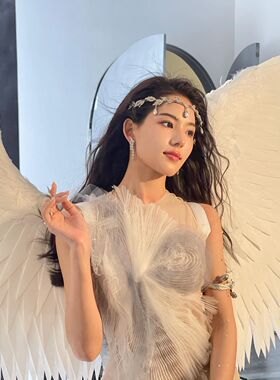 新款新娘额饰眉心坠水钻发箍结婚头饰水晶公主生日皇冠头发饰品女