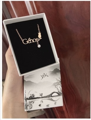 custom name necklace personalized DIY women chain fashion - 图1