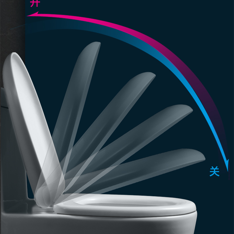 马桶盖家用通用加厚坐便器盖板缓降坐便盖子UV型老式座便器马桶圈 - 图1