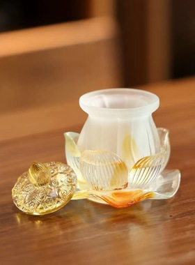 琉璃净水杯套装佛具摆件居家客厅佛堂寺庙桌面摆放供奉圣水杯供杯