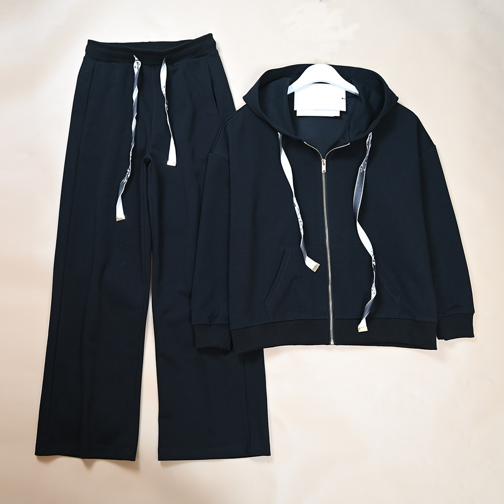 秋冬新款女士字母飘飘带棉混纺连帽宽松落肩女卫衣+卫裤套装,淘宝优惠券,粉丝福利购,淘宝优惠卷