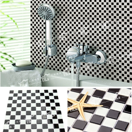 Плитка стеклянное хрустальное зеркало мозаика мозаика ванная комната ванная комната кухня фоновый фон средиземноморский бар розовый черный золотисто -желтый