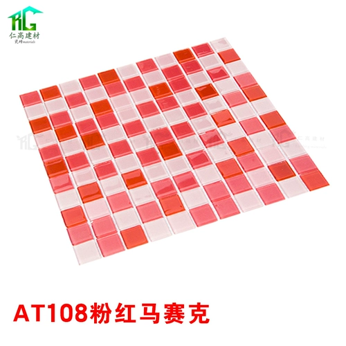 Плитка стеклянное хрустальное зеркало мозаика мозаика ванная комната ванная комната кухня фоновый фон средиземноморский бар розовый черный золотисто -желтый