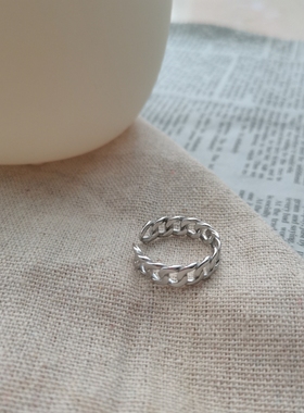 复古链条开口可调节戒指男女可带