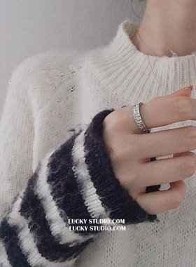 锡纸不规则开口可调节百搭戒指