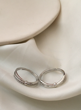 ins时尚复古可调节光面小众戒指